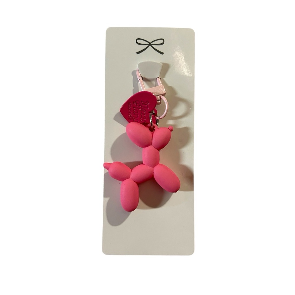 Pink Balloon Dog Keychain Charm
